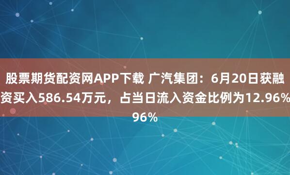 股票期货配资网APP下载 广汽集团：6月20日获融资买入586.54万元，占当日流入资金比例为12.96%